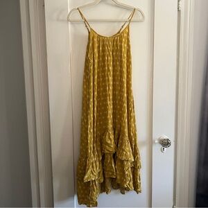 Yellow Polka Dot Midi Dress